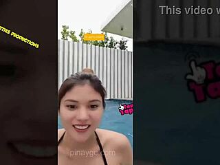 Ana Jalandoni posing in a bikini downblouse style