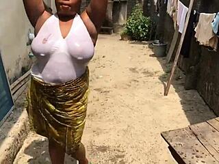 did you see that dirty bitch getting fucked while doing laundry outside?