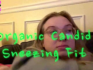 watching this organic candid sneezing fit unfold in a hidden spot