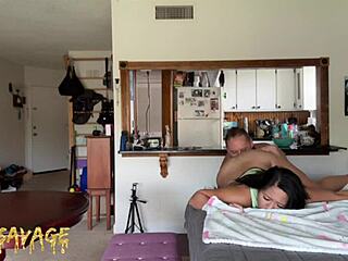 asian girlfriend dominated before work