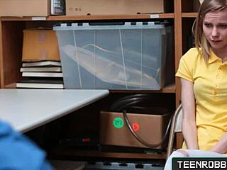 Teenrobbers com catarina petrov shoplifter enjoys pussy eaten out in garage!