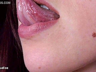 karly, the cute domme, dominates with mouth tests, sucking and kissing during bdsm massage