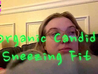 watching this organic candid sneezing fit unfold in a hidden spot