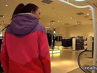 Exceptional czech chick tempted in shop and fucked in pov!