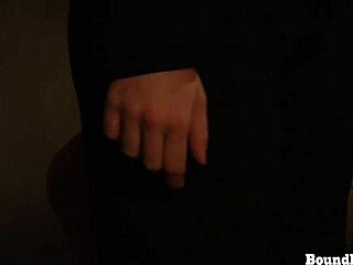 bound blonde lesbian slave licking pussy in threesome with two dominant ladies