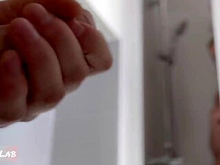 oh caught jerking off while showering. lick fuck meaty pussy 😈