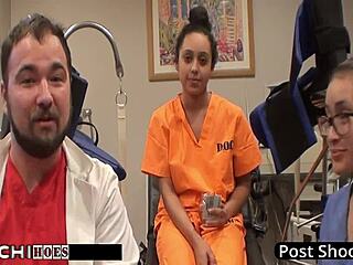 Freshman explodes in mandatory hitachi orgasm from nurse Mia Sanchez!