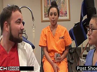 Freshman explodes in mandatory hitachi orgasm from nurse Mia Sanchez!