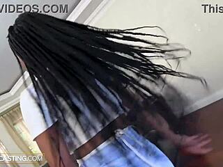 Gorgeous Big Tits Black Beauty Rammed Doggystyle At Amateur Casting