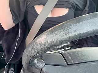 That Italian MILF is driving and flashing her big tits everywhere.