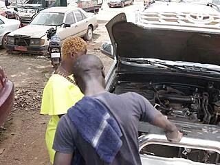 the mechanic makes me squirt his cock deep in my ass while troubleshooting my vehicle at the garage with his long cock