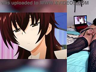 Reacting to Hentai Blowjobs with Cum on Throat and Big Tits