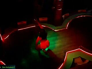 Coworker topless dance and teasing oral attention in the office setting