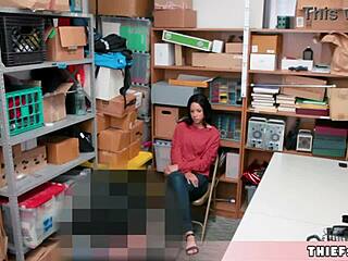 Petite Half Black Shoplifter Teen 18+ Caught And Gets Her Tiny 18+ Interracial Pussy Fucked By The Mall Cop