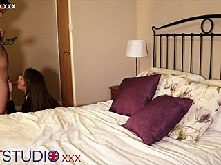 British teen sucks dick and gets fucked at party in lingerie