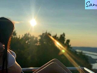 Intense nipple play in paradise