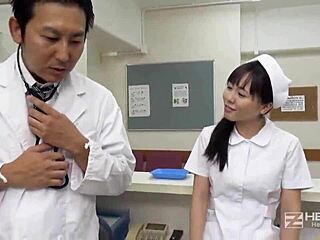Beautiful Japanese Girl in White Coat Teases with Creampie