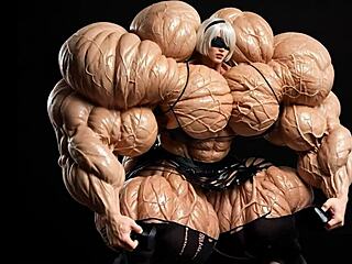 2B Grows To Muscular Giantess Pump Factory!