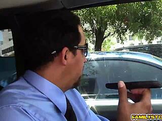 Step dad Juan licks Lucy Doll's tits and finger fucks her