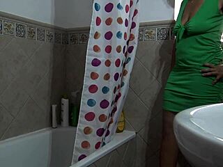 in this taboo family, the amateur stepmom showers her stepson every day.