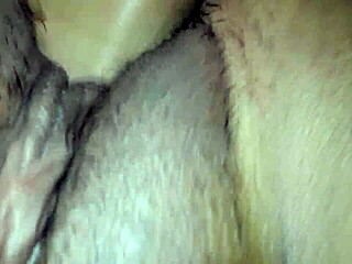 He licks her pussy and cums on it