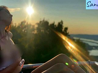 Intense nipple play in paradise