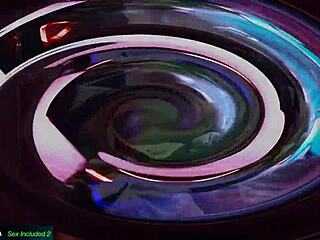 Coworker topless dance and teasing oral attention in the office setting