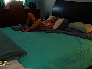 Stepson catches stepmom getting off?