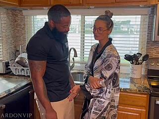 Hey, watch this stepmom seduce the plumber with her curvy body, big tits, and juicy ass for wild sex! 💦