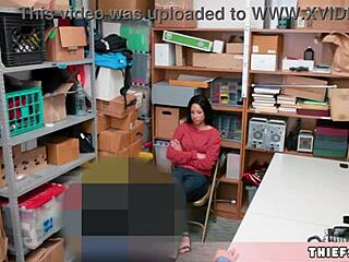 Petite Half Black Shoplifter Teen 18+ Caught And Gets Her Tiny 18+ Interracial Pussy Fucked By The Mall Cop