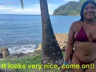 흥분한 낯선 남자가 큰 엉덩이 흑인 여자를 거칠게 박아 크림파이 해