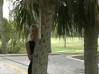 blonde milf slut mindy flashes outdoors publicly