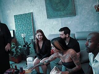 Halloween friends possessed by desires, leading to rough anal sex