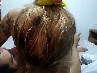 With a Cute Mesh Lingerie She Wets Her Teen 18+ Big Ass Stepdaughter in Milk