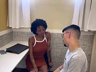 gym receptionist interacts with trainer in intense workout session