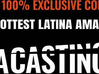 cute latina teen deep throats big cock pov in fake modeling casting