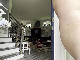 Public Exposure in Front Doorway