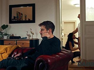 Daddy4k Hot Gf Quietly Cheats While I Watch Tv