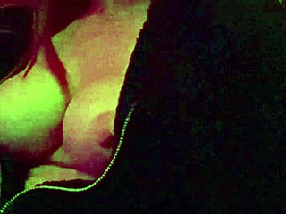 Italian woman with large breasts shows them outdoors in public