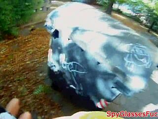 Real Teen 18+ Fucked Outdoors In Spycam Action