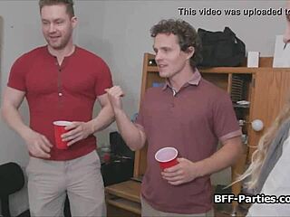 foursome dorm blowjob party