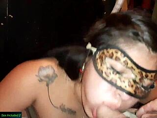 Geraldine sucks my cock in the DJ booth, cum in her mouth