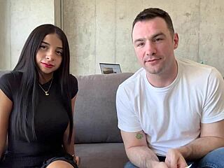 Petite 19-year-old Dafne Michelle's huge natural tits behind scenes with Andres Acosta 😉