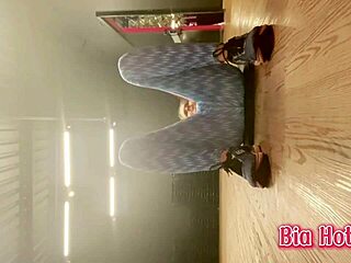 Masturbating in the gym bathroom, imagine catching this blonde slut in the act