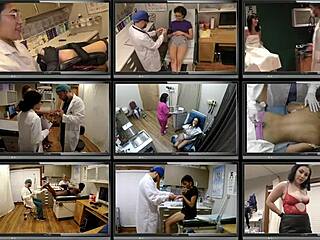 Rina Arems gets her yearly checkup with the nurse spreading her pussy