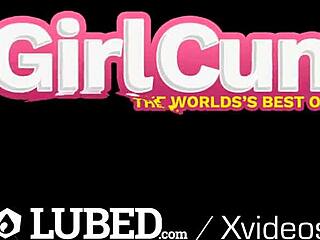 The lubed dripping pussy gets pounded by a big dick in hardcore action.