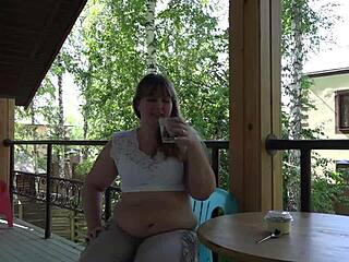 Mukbang From A Chubby Milf With Fat Belly Asmr Amateur Outdoor Food Fetish