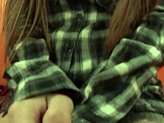 redhead cutie pie gets hands covered in cum during public blowjob