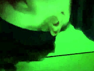 amateur wife gives blowjob while voyeur watches intently