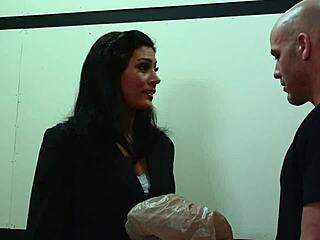 Seductive brunette teacher gets fucked in anal creampie.